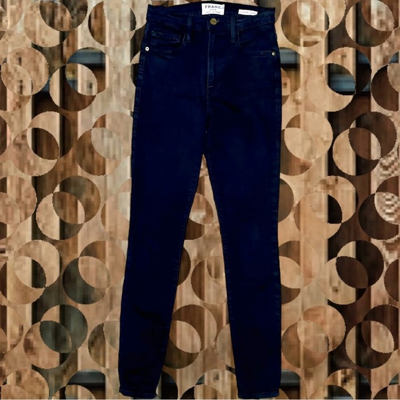 FRAME Denim Black ‘Ali’ High-Rise Skinny Jeans Size 24 ASO Jennie Kim - Picture 9 of 16